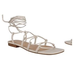 Marc Fisher Mahalia Lace Up Sandal - Cream / White